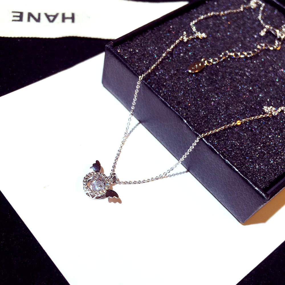 Yuki 'S 2020 Thời Trang Sang Trọng Đôi Cánh Thiên Thần Mặt Kim Cương Giả Vòng Cổ Quyến Rũ Cho Phụ Nữ Trang Trí Trang Sức Quà Tặng Sinh Nhật