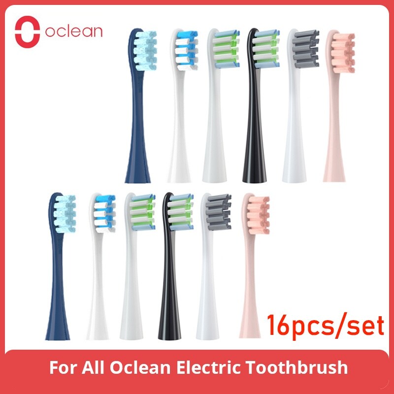 16 chiếc bàn chải đánh răng đầu cho tất cả oclean x/ x pro/ z1/ f1/ one/ air 2 /se sonic soft bàn chải đánh răng chạy điện đầu bàn chải thay thế