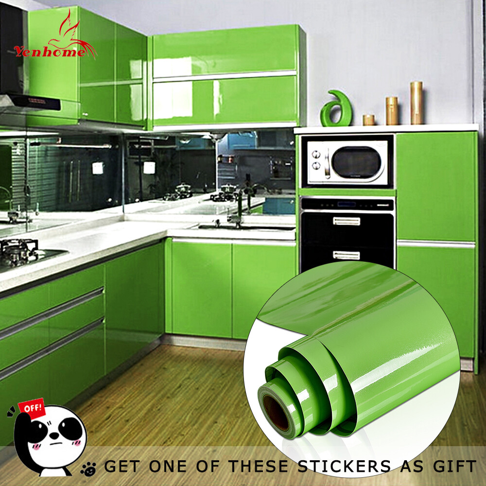Yenhome Giấy Dán Tường Có Thể Tháo Rời Bóng 40Cm * 1M Giấy Dán Vinyl Tự Dính Chống Thấm Nước Cho Tủ Bếp Tấm Lót Kệ Miếng Dán Bàn Cửa Bóc Và Dính Đề Can Dán Tường