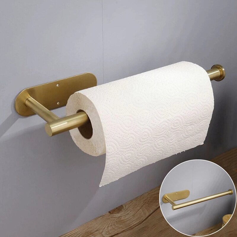 Giá để giấy gắn tường nhà bếp giá để giấy cuộn giá để giấy màu vàng giá để khăn trong tủ bằng thép không gỉ 304 giá để cuộn giấy vệ sinh