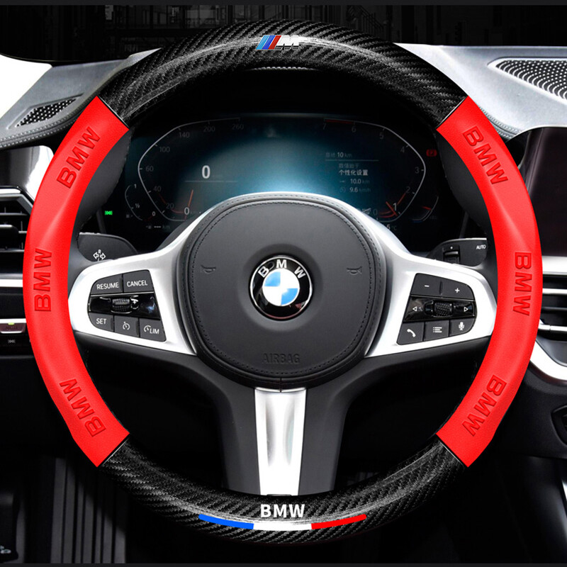 Bọc Vô Lăng Ô Tô Bằng Da Sợi Cacbon 3D 38Cm Cho BMW 1 2 3 4 5 6 7 Series X1 X2 X3 X4 X5 X6 X7 M3 M4 M5 M6 E90 F01 F06 F10 F15 F16 F20 F21 phụ Kiện F25 F26 F30 F32 F80 F82