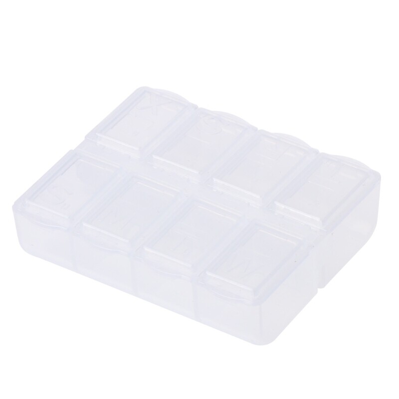 Hộp đựng bằng nhựa 8 ngăn hộp đựng đồ gia dụng hộp đựng hạt trang sức phụ kiện