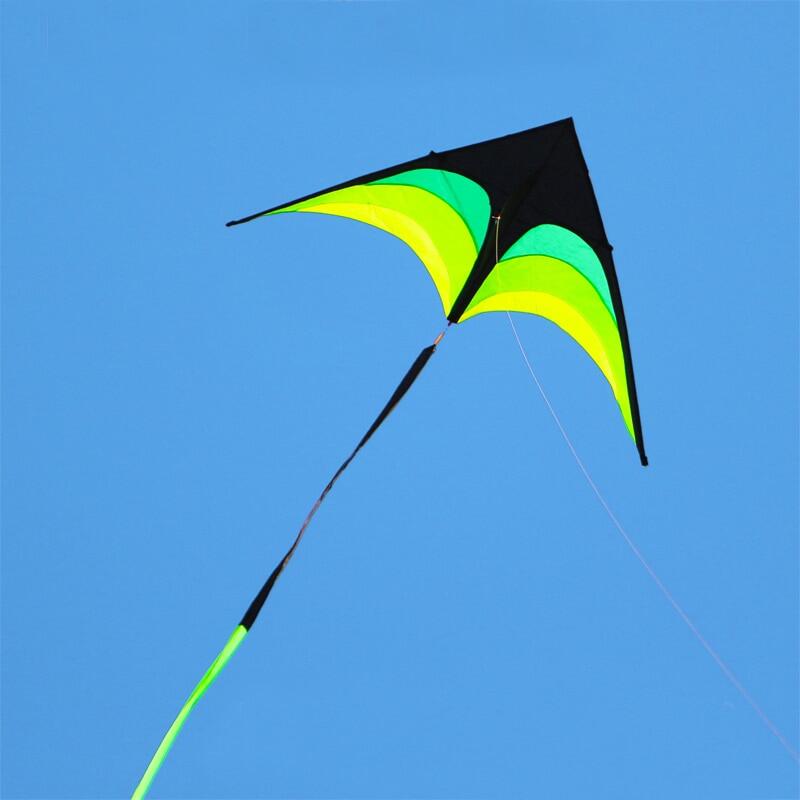 จัดส่งฟรีสีเขียว Delta Kite Flying ผ้าไนลอน Ripstop กลางแจ้งของเล่น Cerf Volant Kite สำหรับกระเป๋าใส่รอกตกปลา Bird Kite Line