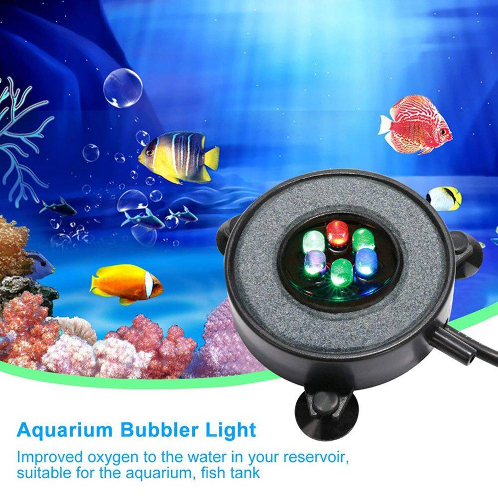 Wmu7071 bể cá đèn LED dưới nước đầy màu sắc đĩa không khí đá trang trí hồ