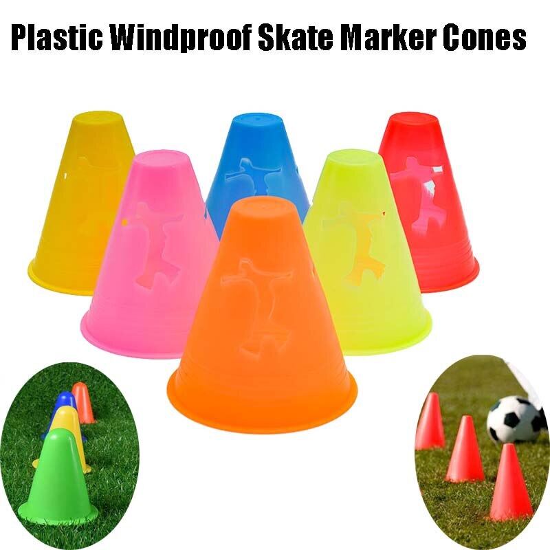 10 buah Plastik Windproof Skate Marker Cone con lăn bóng đá đánh dấu cup