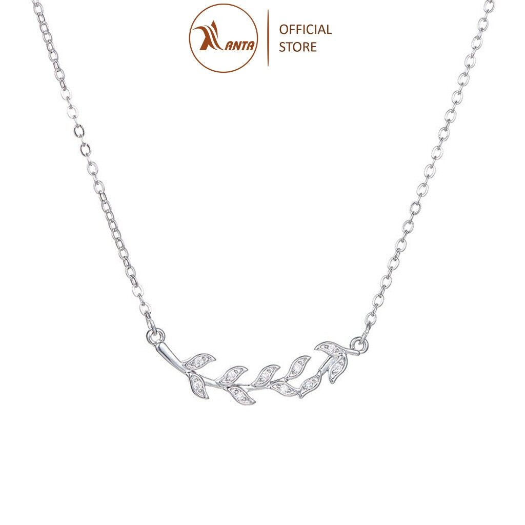 Dây Chuyền dáng ngắn mặt hình cành cây ô liu đính đá ANTA Jewelry - ATJ7016