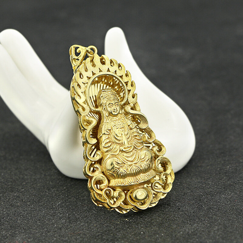 Phật Bà Quan Âm Bằng Đồng Thủ Công Mỹ Nghệ Đồ Trang Trí Bằng Đồng Mảnh Linh Tinh Đồng Cổ Cổ Chơi Brass Khắc Miếng Tag Mặt Dây Chuyền Đồng Nguyên Chất Huy Chương Mặt Móc Khóa Xe Hơi