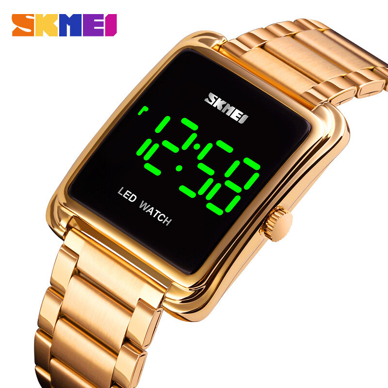 SKMEI Đồng Hồ Kỹ Thuật Số Nam Giản Dị Thép Không Gỉ Đèn Led Thời Trang Chống Thấm Nước Đồng Hồ Đeo Tay Cho Người Đàn Ông 1505