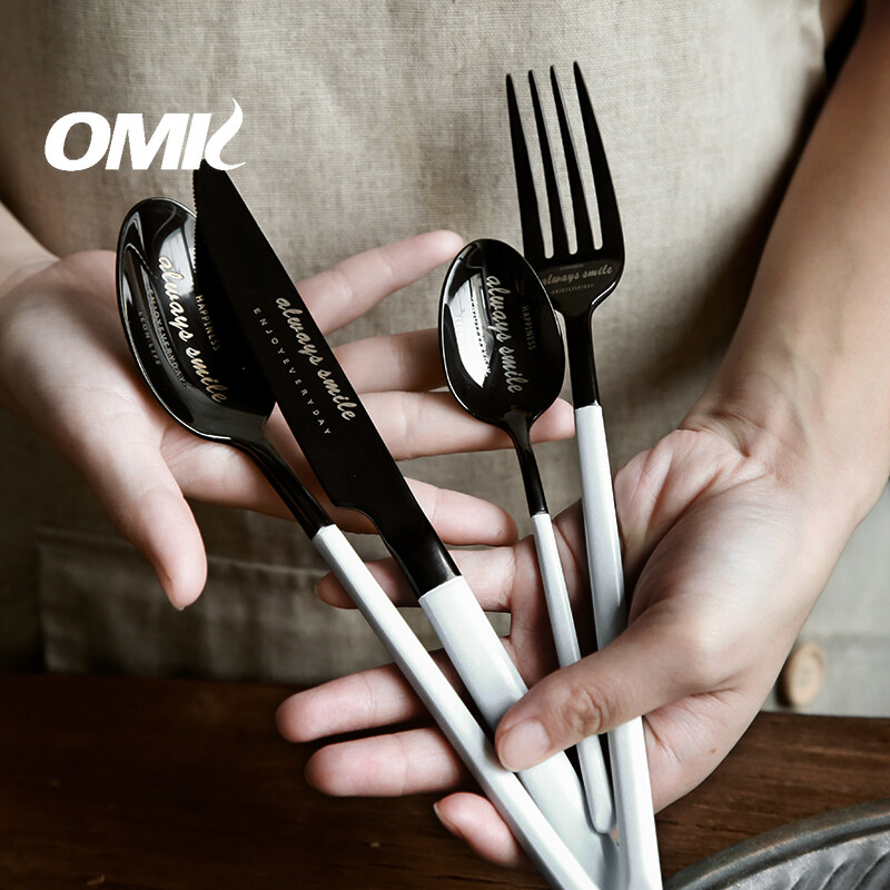OMK Nordic style stainless steel Flatware Sets spoon and fork set dessert spoon