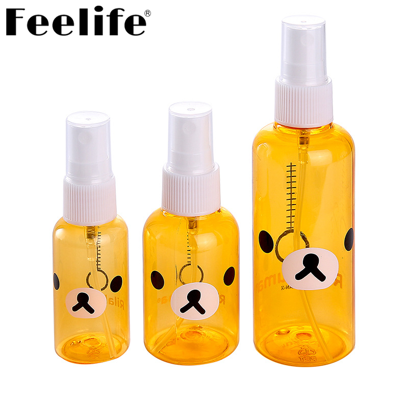 Empty phun chai, loại nhựa, đặt mỹ phẩm, họa tiết hoạt hình, cỡ 30 50 100 ml. để xách tay