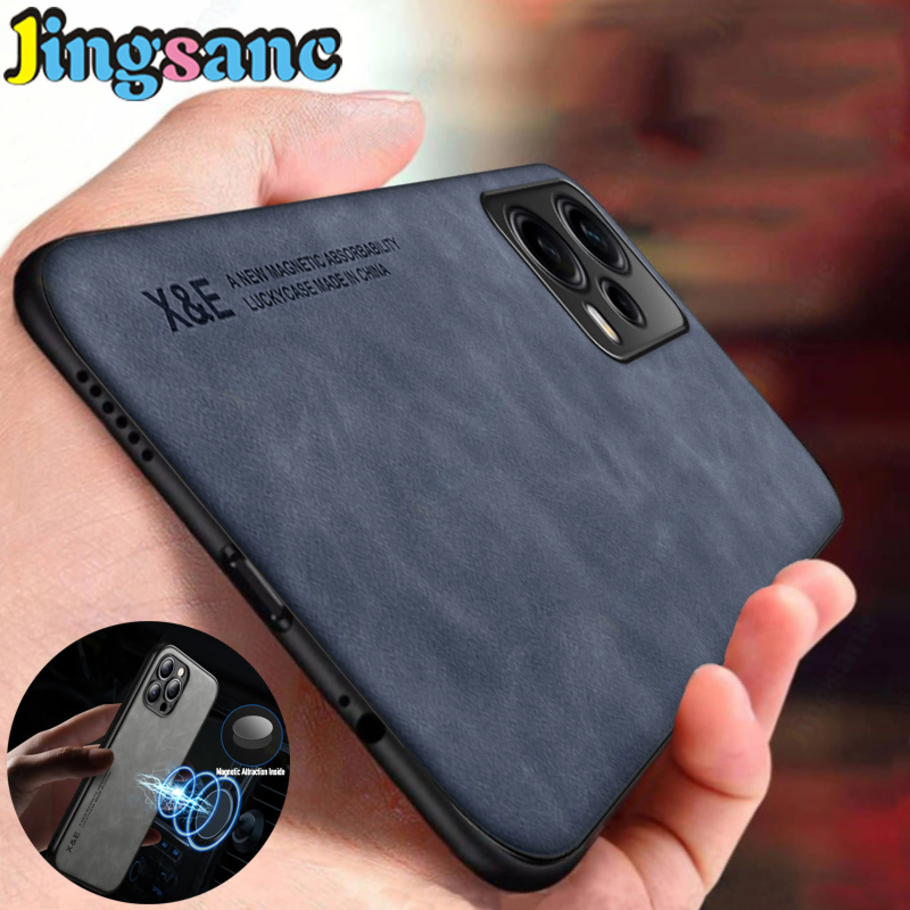 Jingsanc For Xiaomi POCO X5 5G/POCO X6 Pro 5G/Redmi K70E Phone Case Luxury Sheepskin Leather With Attraction Inside Light and Thin Casing All-inclusive lens Shockproof Back Cover