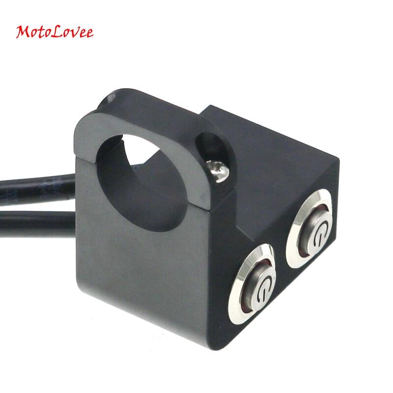 Motolovee 7/8 ''22mm xe máy chuyển đổi Đèn Pha Gắn trên tay lái sương mù đèn rọi chuyển đổi kép 12v xe máy essories không thấm nước