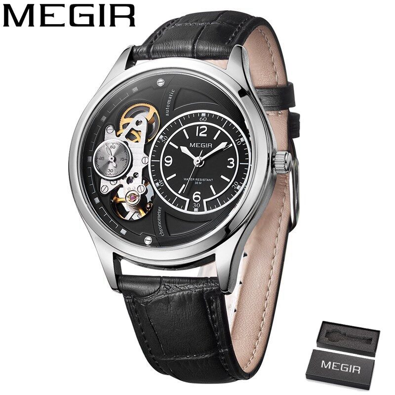 Megir Thương Hiệu Đồng Hồ, Thể Thao Nam Đồng Hồ, Đồng Hồ Đeo Tay Thạch Anh Cho Nam Mứt Tangan Lelaki MGE2017G