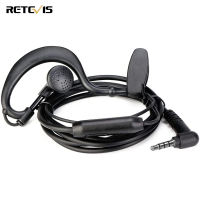 Retevis RB19 Waike Talkies Earpiece with Mic 1 Pin 3.5mm Compatible with Retevis RB19 Waike Talkies C Shape Two Way Radio Headset with PTT for use in Police Security Restaurants Hotels(1 Pack)