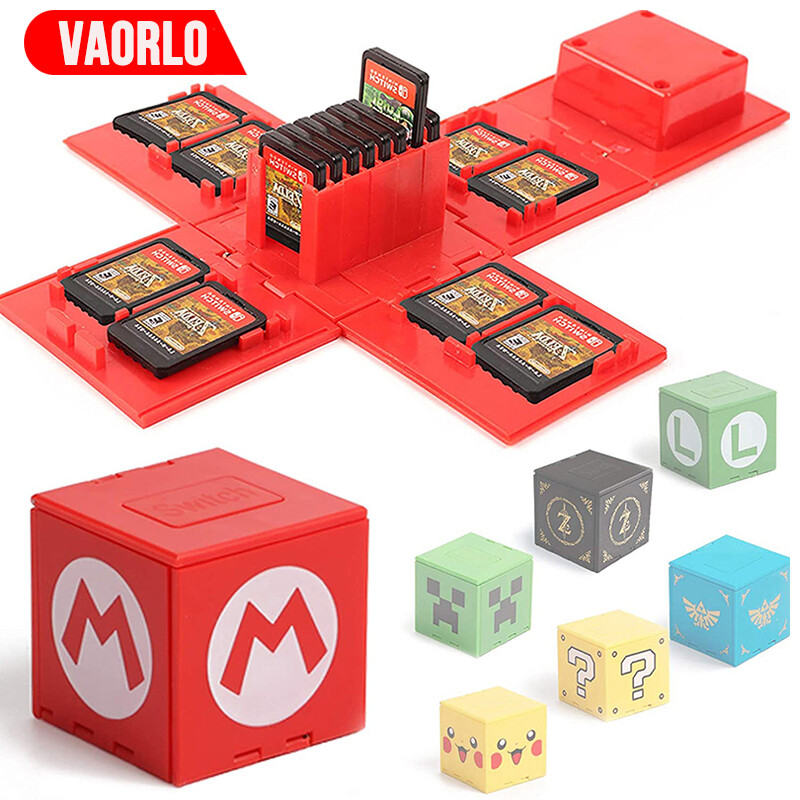 Vaorlo hộp đựng thẻ gấp gọn 16 trong 1 cho nintendo switch hộp đựng thẻ trò chơi chống sốc hộp cứng ns cho nintendo switch phụ kiện đựng trò chơi