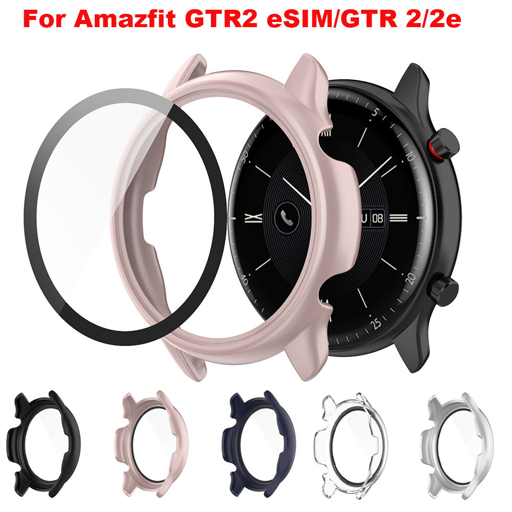 Dành cho huami amazfit ốp bảo vệ che phủ toàn bộ gtr2 esim với kính cường lực bảo vệ màn hình dành cho amazfit, ốp sim gtr2e