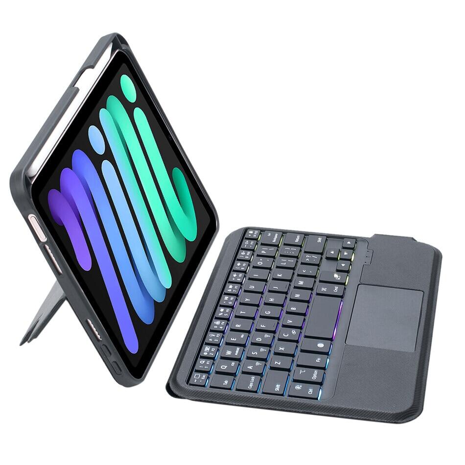 Ifarcase 7 màu sắc Backlit bàn phím iPad mini 6 da Trường hợp với khe cắm