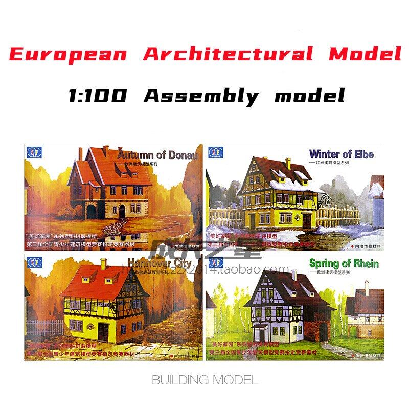 4 Phong Cách 1 100 Châu Âu Xây Dựng mô hình lắp ráp Tự Làm Nhà tiểu cảnh