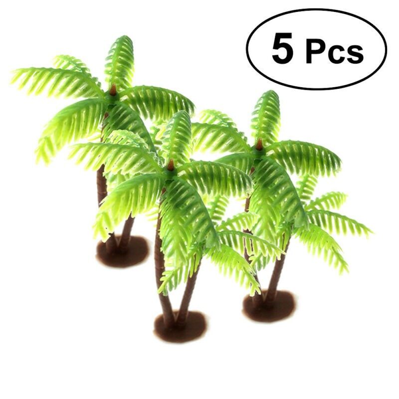 Bộ 5 cây cọ dừa mini cây cảnh thu nhỏ bằng nhựa nhân tạo