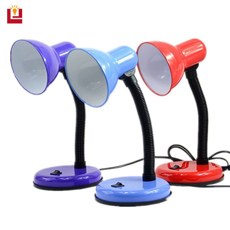 Yonuo đèn led đèn bàn cổ điển đèn đọc sách đèn học xoay 360 độ đèn bảo vệ mắt đèn phòng đèn cạnh giường phòng ngủ vít e27 với bóng đèn trắng 3w