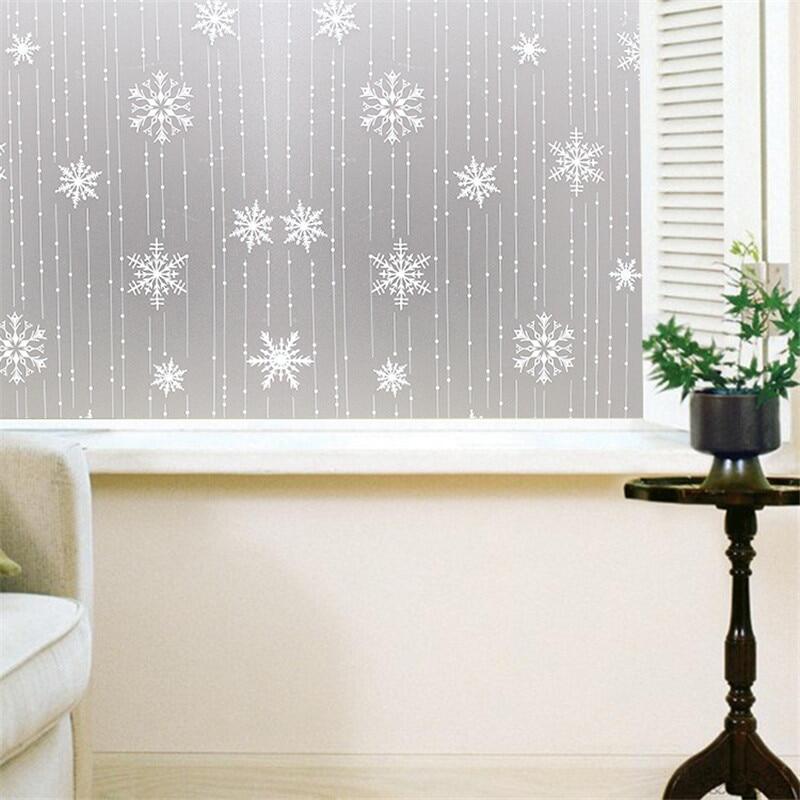 Snowflake Pattern Electrostatic Glass Film Living Room Bedroom Children's Room Kitchen Anti-uv Sunscreen Privacy Film