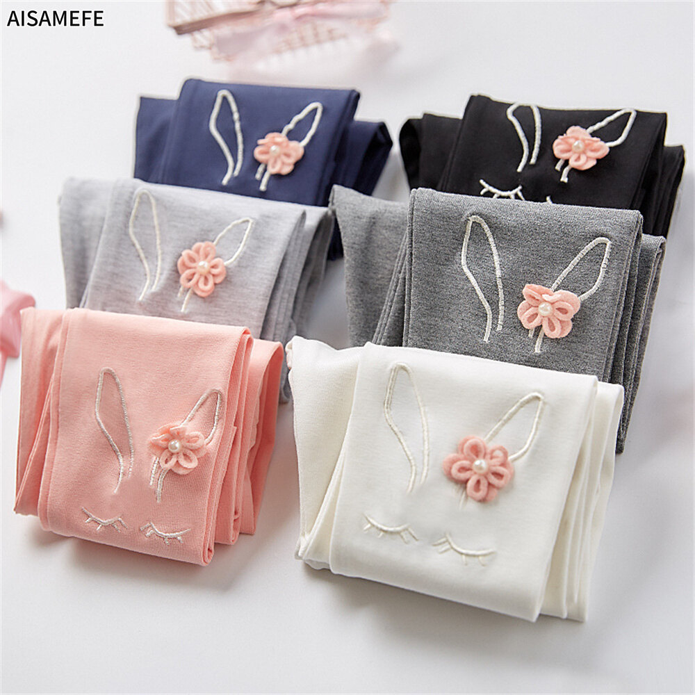 AISAMEFE Cute 3D Cartoon Rabbit Legging Kids Girl Spring Autumn New Warm Cotton Long Pants Korean Style Casual 1-8Y Girls Pants ราคา 156 บาท*ส่งฟรี