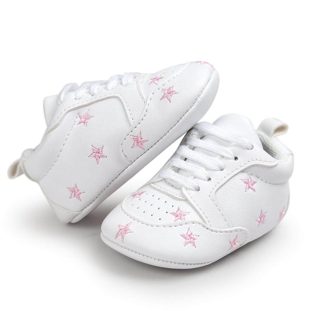 จัดส่งฟรี + ฟรีของขวัญ SGTWY Five-Pointed Star ผ้าพันคอ Soft Sole รองเท้าผ้าใบทารกแรกเกิดทารกเด็กวัยหัดเดินรองเท้าสำหรับเด็กเล็กเด็กหญิงเด็กชาย11ซม.