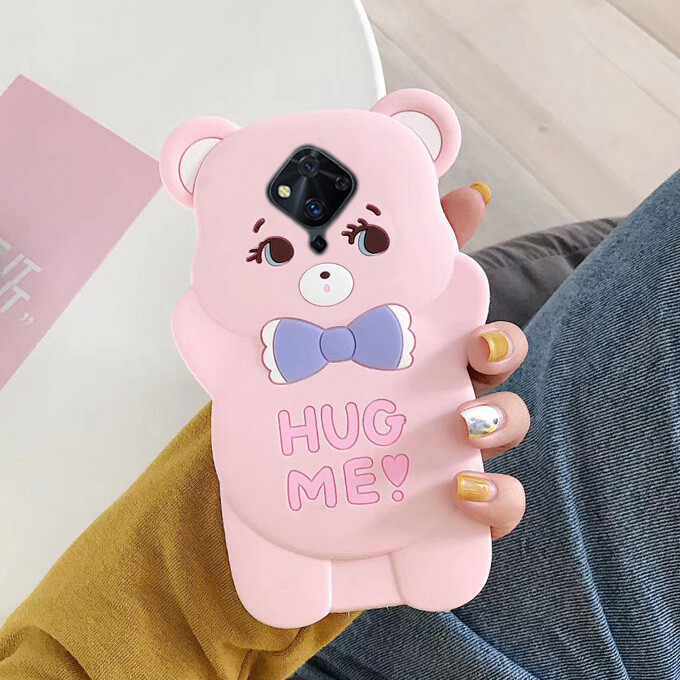 Ốp Lưng Silicon Mềm Hình Gấu Ôm Hoạt Hình Dễ Thương 3D, Ốp Điện Thoại VIVO S1 Pro / Y9S Ốp Lưng Fundas Cho VIVO S1Pro