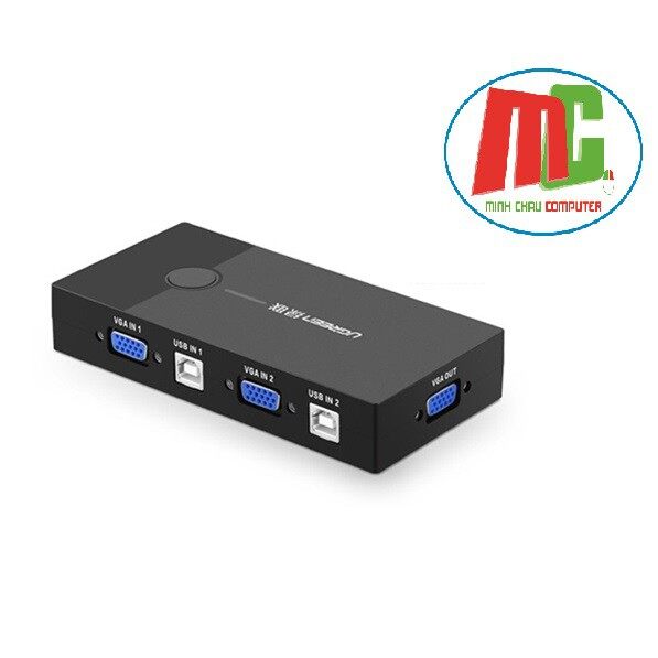 Bộ chuyển tín hiệu 2 máy tính dùng 1 màn hình kvm switch usb ugreen 30357 - hàng