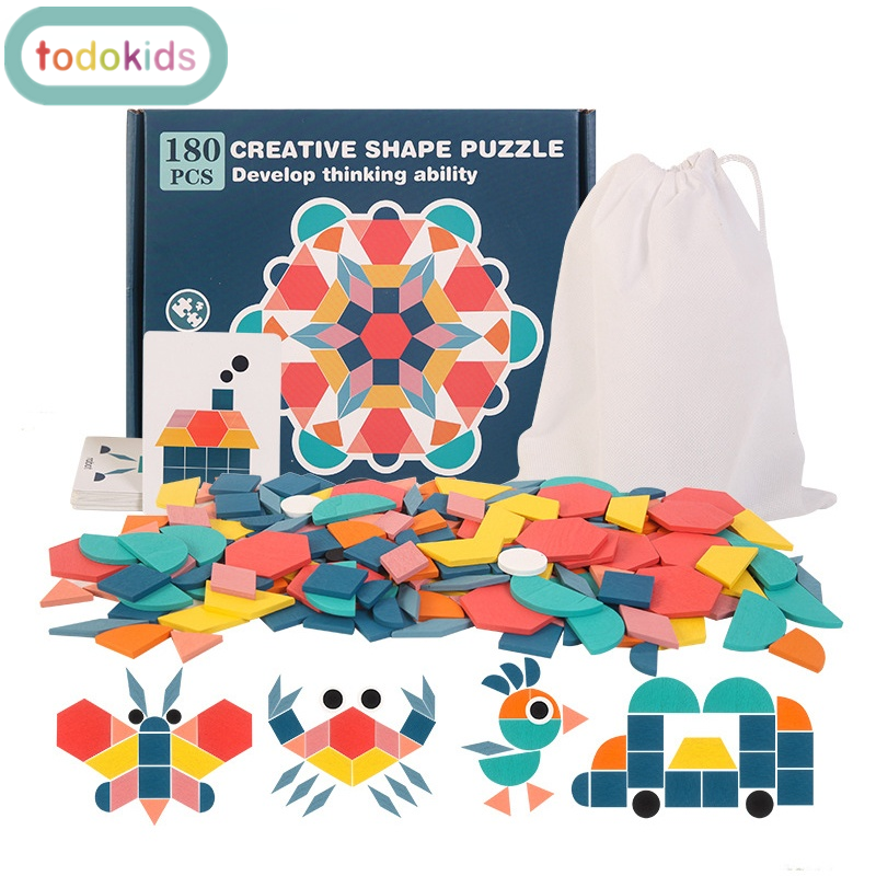 Todokids bảng ghép hình 3d bằng gỗ mới cho trẻ em đồ chơi học tập giáo dục montessori cho trẻ em đồ chơi ghép hình hình hình học