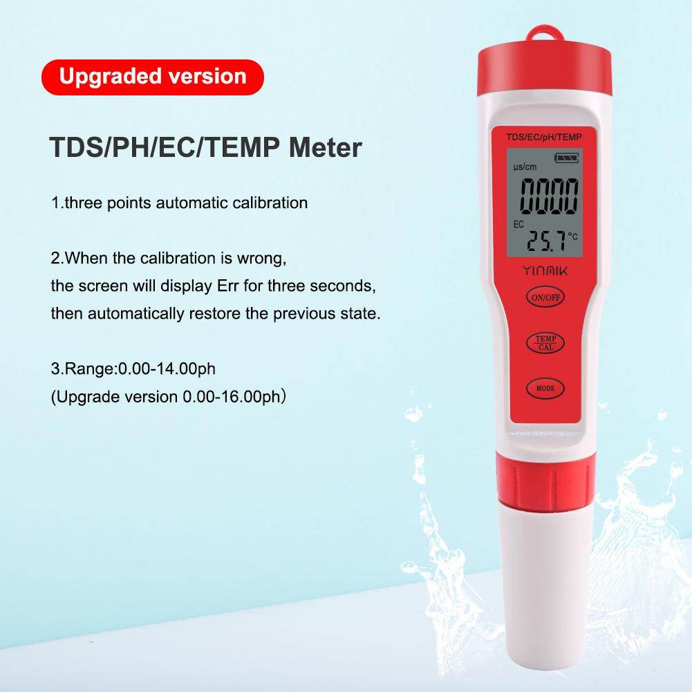 Máy Kiểm Tra Giám Sát Chất Lượng Nước Kỹ Thuật Số Presales 4 Trong 1 Ph/Tds/Ec/Nhiệt Kế