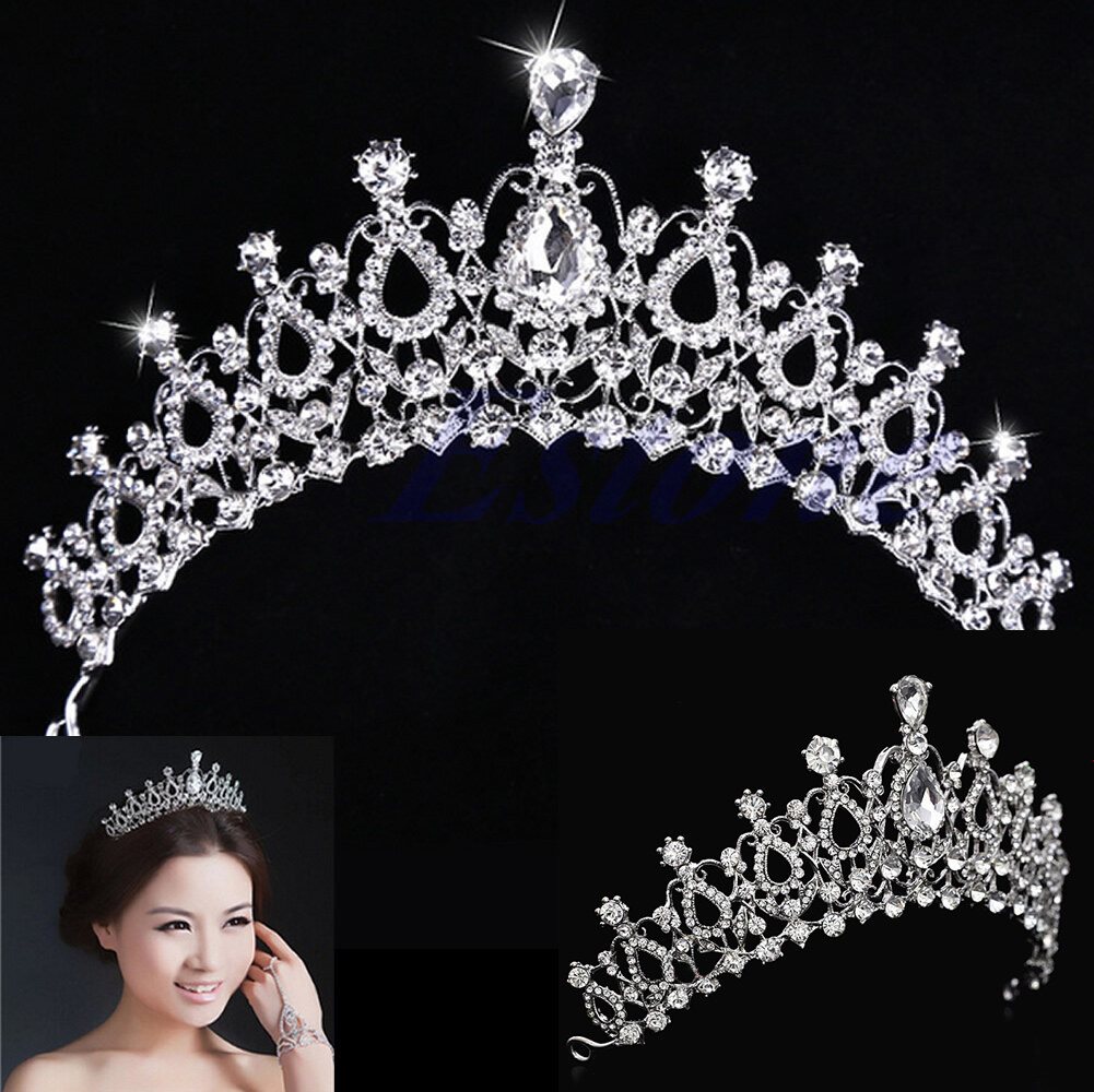 Băng đô cài tóc đính đá pha lê cho cô dâu đám cưới vương miện lược vương miện vương miện dạ hội