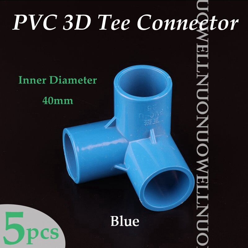 PVC Connector Inner 8mm DIY Pipe Fittings Straight Elbow 3Way PVC