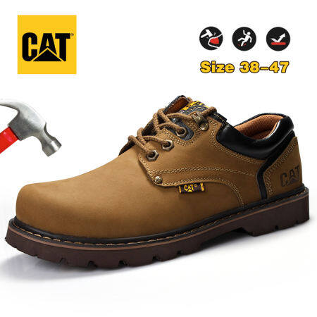 CAT Genuine Leather Steel-Toe Safety Boots