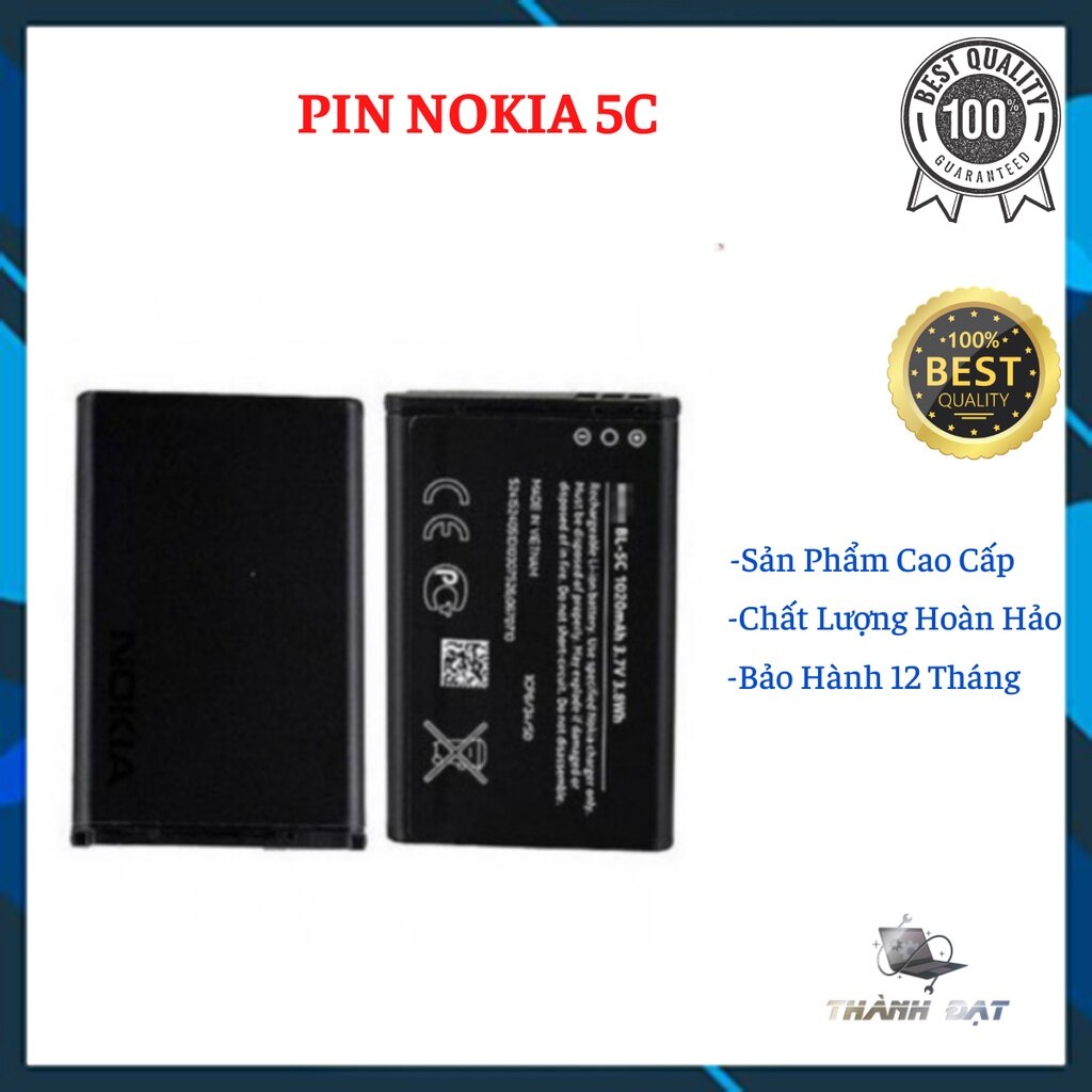 Pin nokia bl 5c 1020mah 3.7v 3.8wh / nokia 1280/1200/105/107/108
