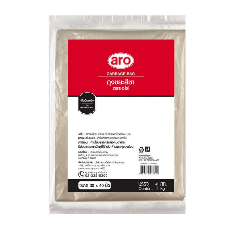 ส่งด่วน! เอโร่ ถุงขยะสีชา ขนาด 30x40 นิ้ว แพ็ค 1 กก. aro Light Brown Garbage Bag 30x40" x 1 kg สินค้าราคาถูก พร้อมเก็บเงินปลายทาง ราคา 148 บาท*ส่งฟรี