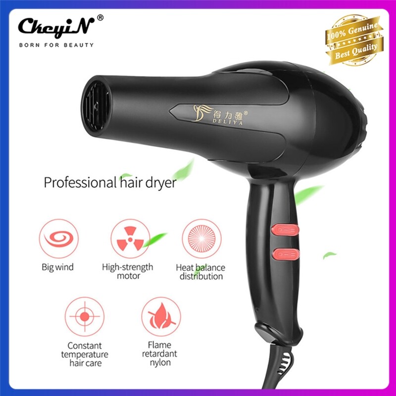 Ckeyin Pengering Rambut Profesional 1250W, Daya Tinggi Panas dan Dingin Angin Negatif Ion Pengering CF015