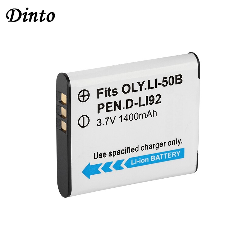 Dinto 1400mah 3.7v 1 chiếc pin máy ảnh có thể sạc lại li-50b li50b li 50b d-li92 dli92 d li92 cho olympus u6010 u9010 cho pentax