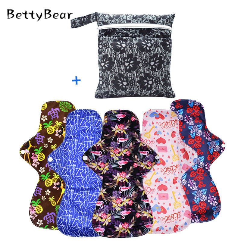Betty Bear 5 Pcs Spot S-L Set Waterproof Sanitary Napkins for Women Soft