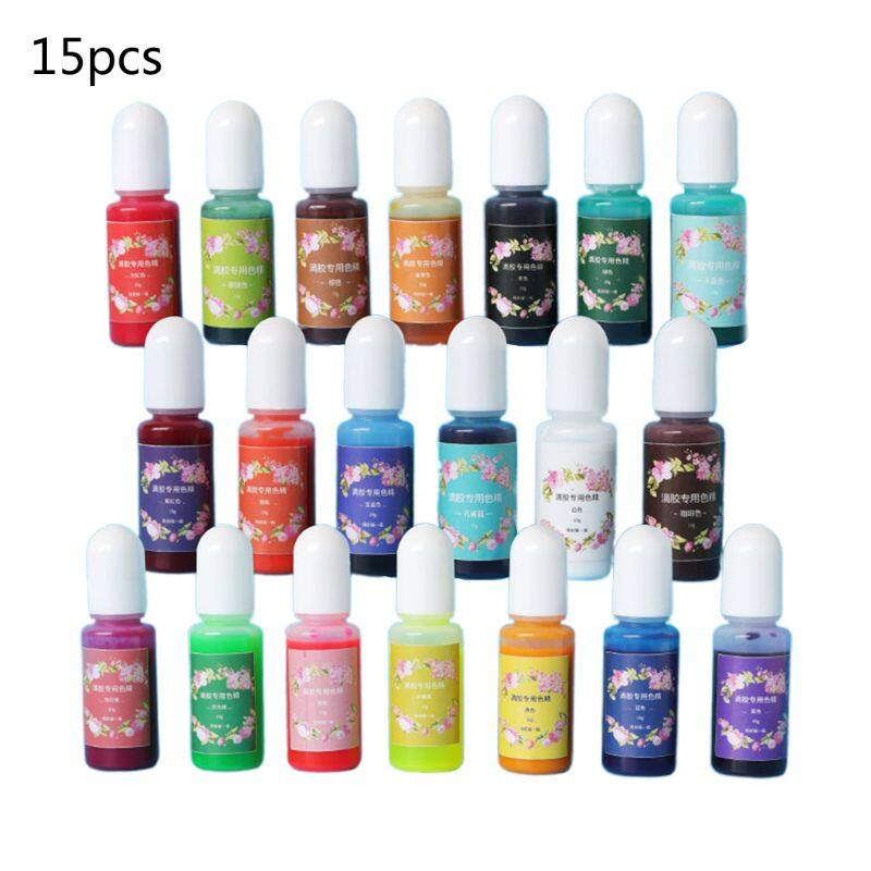 15 Cái/bộ Pha Lê Nhuộm Epoxy Chất Màu Keo Dán Vết Tự Làm Thủ Công Mỹ Nghệ Thế Hệ Thứ Hai Chất Tạo Màu Nhựa UV