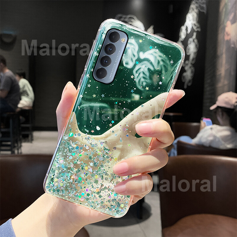 Ốp cho oppo reno 4 pro 4g, ốp điện thoại trong suốt lấp lánh lấp lánh cho nữ ốp lưng silicon mềm mại lấp lánh thời trang sang trọng
