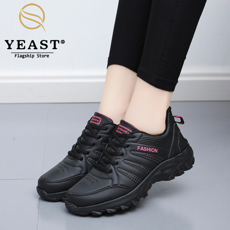 Giày Thể Thao Men Dành Cho Nữ Đang Giảm Giá Giày Màu Đen Chạy Bộ Chống Trượt Cao Su Hàn Quốc Có Dây Buộc Chính Hãng Kích Thước Lớn Đang Giảm Giá