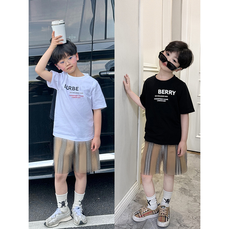Children's Letter Printing T-shirt, Boys' Fashion Brand Short Sleeve 2023 Summer High Set Children's Clothing, Girls' T Pure Cotton Top lubinxin ราคา  494 บาท*ส่งฟรี