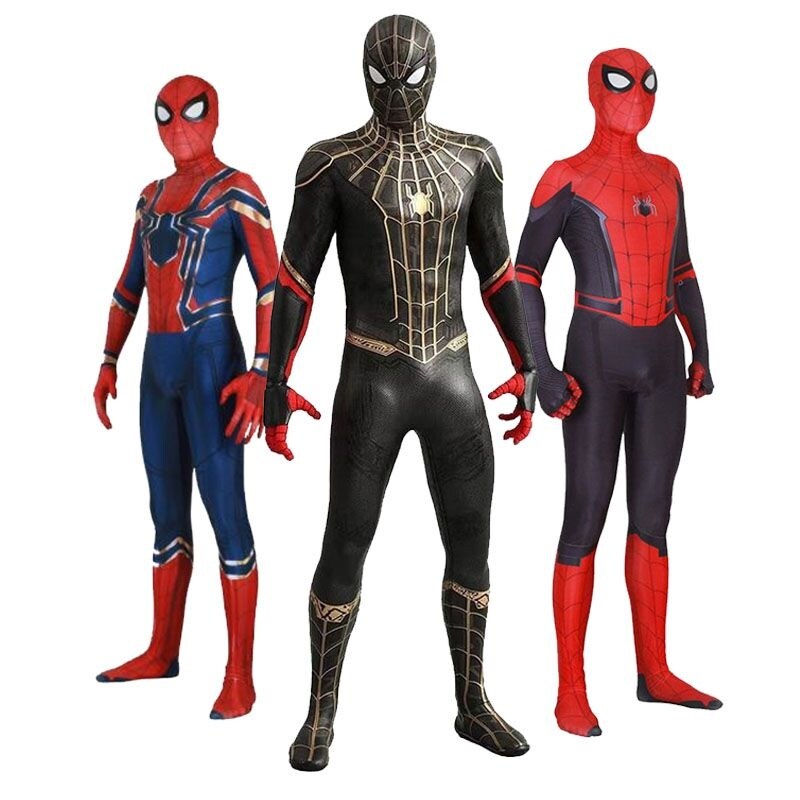 Trang phục bộ đồ người nhện spider man no way home iron spiderman 2 3 bộ đồ liền thân hóa trang siêu anh hùng cho người lớn trẻ em