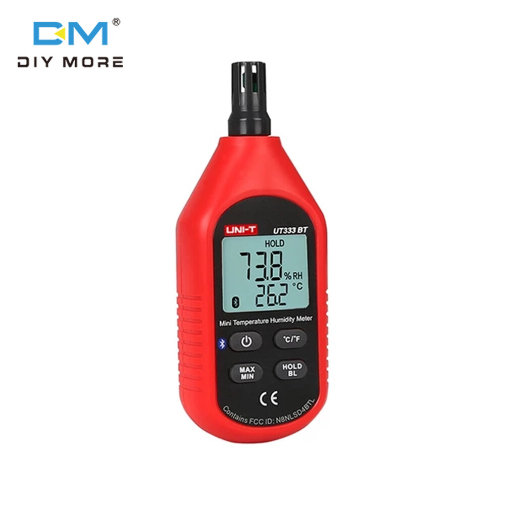 Diymore dụng cụ đo nhiệt độ và độ ẩm mini truyền qua bluetooth ut333bt máy đo nhiệt độ độ ẩm dải nhiệt độ 0 ~ 100.0% phạm vi nhiệt độ-10 ~ 60 ℃ 14 ~ 140 ℉