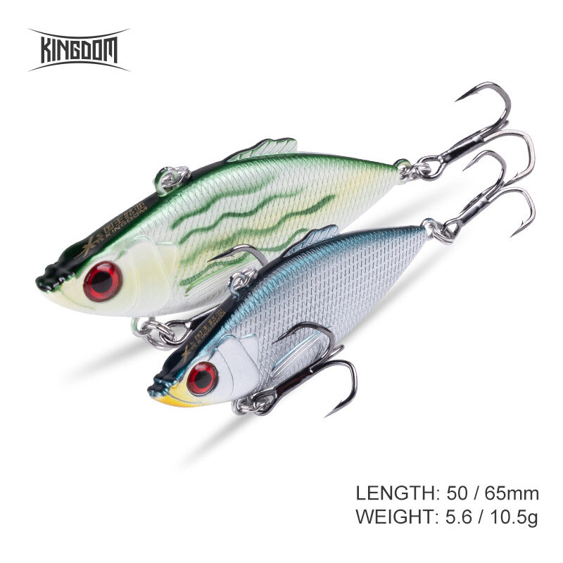 Mồi câu cá kingdom, 50m 5.6g, mồi câu cá giả 65mm 10.5g mồi câu rung vib hình lá nhỏ câu cá móc vmc