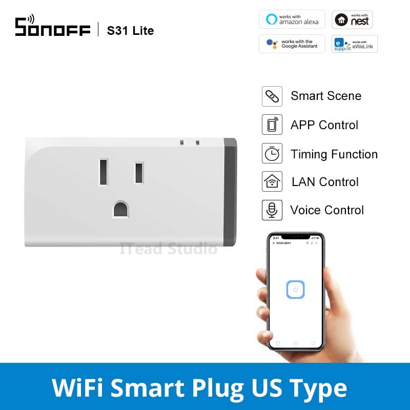 ITEAD SONOFF S31 Thiết Kế Nhỏ Gọn Wifi Thông Minh Cắm US Loại Không Dây Ổ Cắm Thông Minh Với Giám Sát Năng Lượng, Hỗ Trợ APP Hẹn Giờ Điều Khiển Amazon Alexa G**gle Home Điều Khiển Bằng Giọng Nói Thiết Bị Nhà Thông Minh, 120-220V