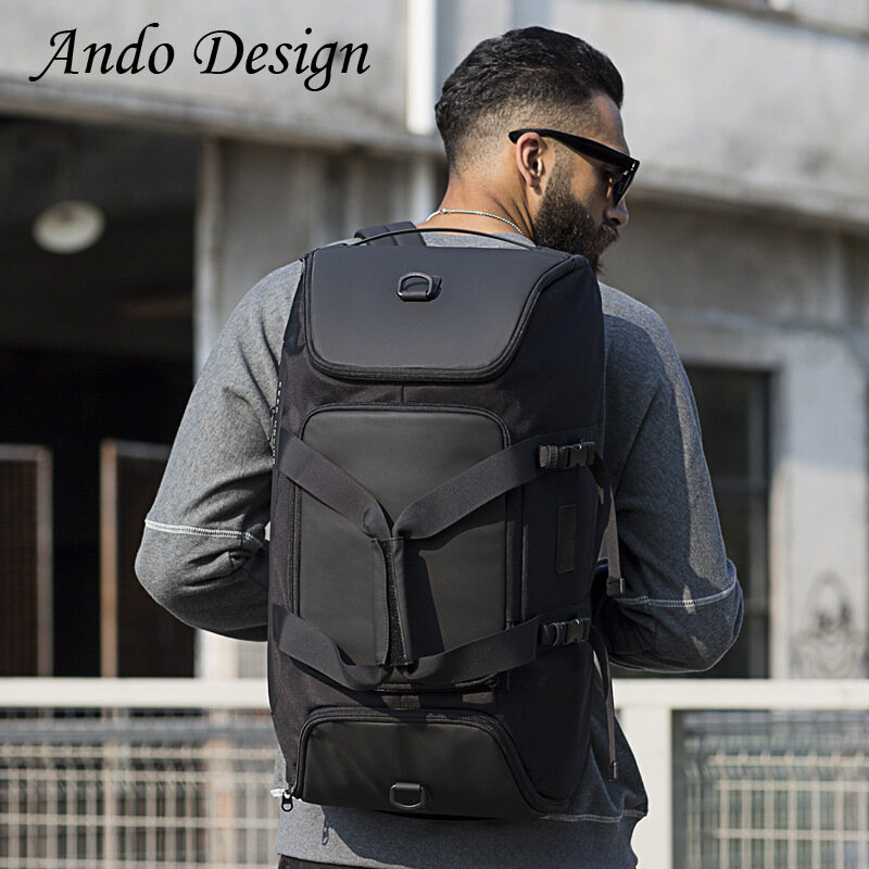 Ando Design Cool Fashion Large Capacity Backpack for Men Outdoor Travel Duffel Shoulder Bag Waterproof Oxford Cloth ราคา 1,289 บาท*ส่งฟรี