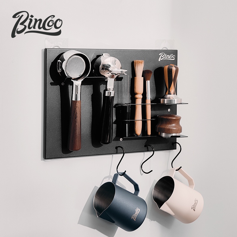 Bincoo giá đựng máy pha cà phê có tay cầm giá đặt máy ép bột giá đựng đồ dùng cà phê không cần đục lỗ