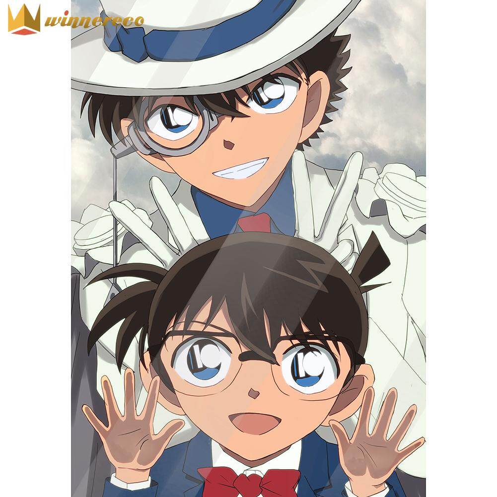  【Winnereco Bộ Tranh Đính Đá 5D Tự Làm Anime Conan Tranh Nghệ Thuật Đính Đá Tròn Thám Tử Cho Bé Trai 